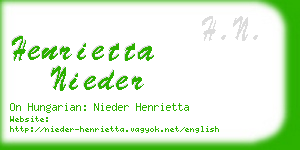 henrietta nieder business card